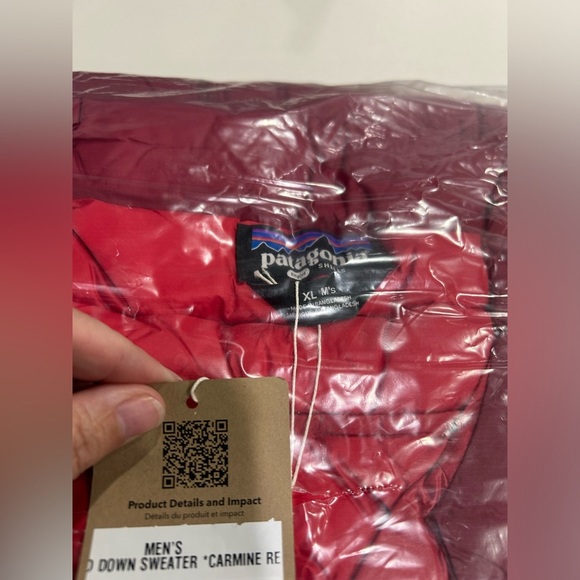 Patagonia Men's XL Down Sweater Puffer Jacket Carmine Red NWT Puff Lightweight - Picture 5 of 12